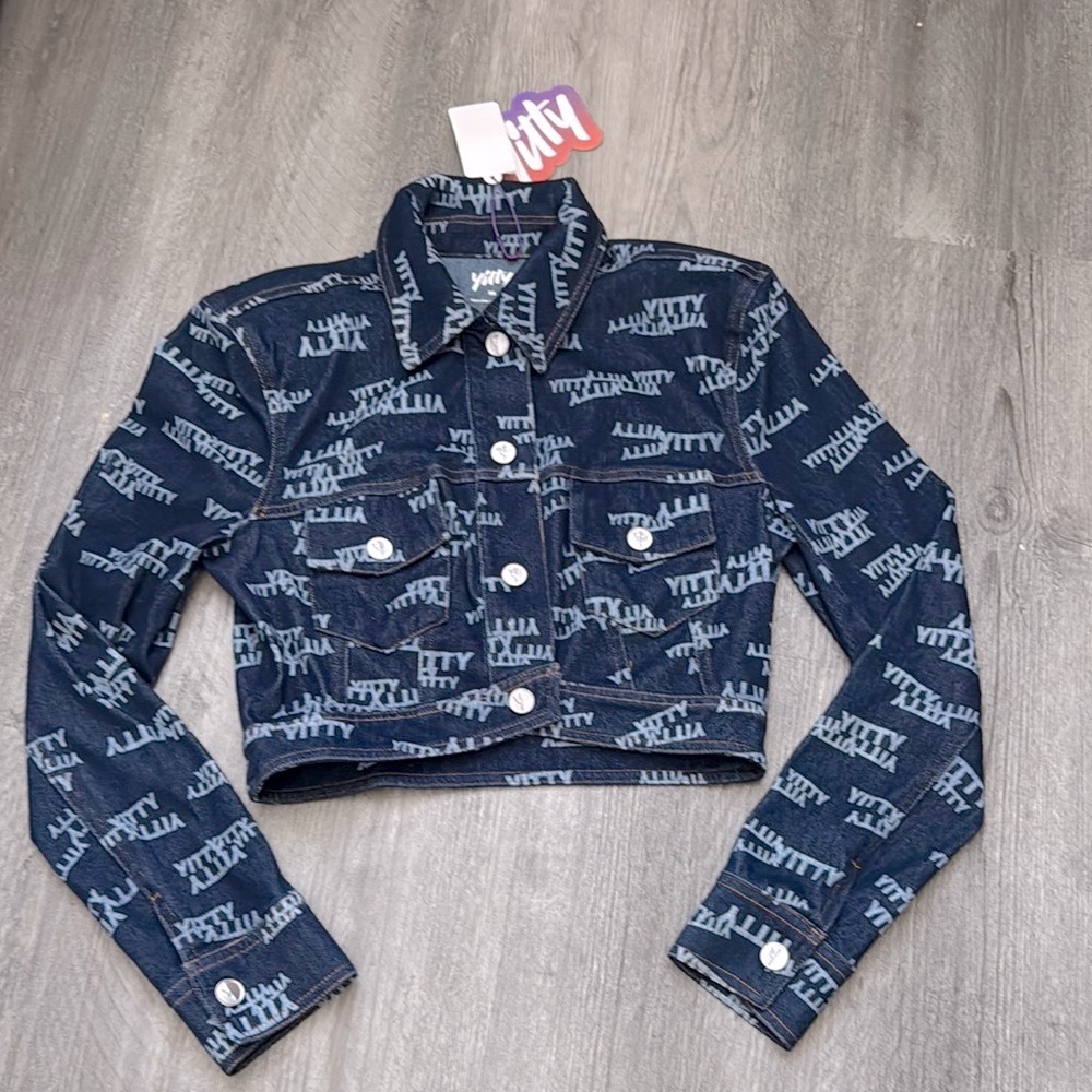YITTY “Denim is Served” Cropped Jacket - NWT SIZE XS